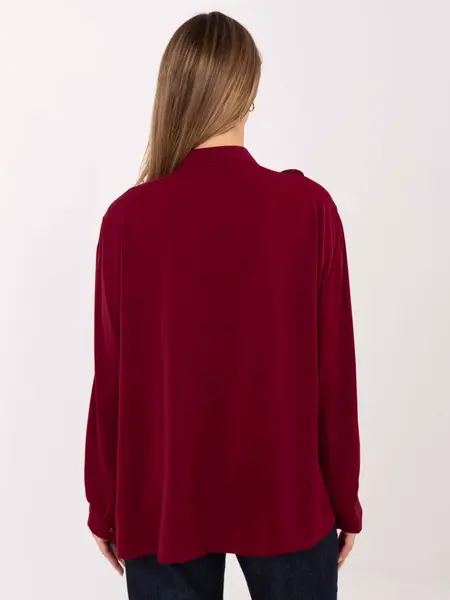 Bordová košile s volány