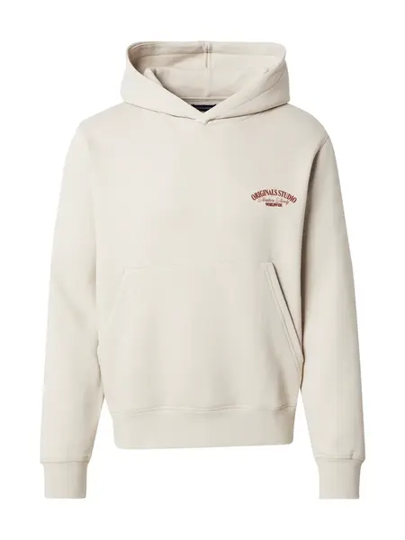 JACK & JONES Mikina 'JWHROXBURY'  nebielená / karmínovo červená