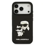 Zadní kryt Karl Lagerfeld 3D Rubber Karl and Choupette pro Apple iPhone 17 Pro, černá