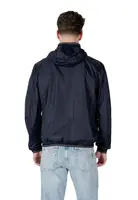 Blauer pánska bunda s kapucňou