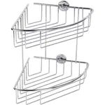 tesa Dvojposchodový rohový košík do sprchy Baath, chróm, 275 x 203 x 205 mm