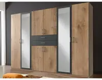 Šatní skříň Diver, 270 cm, prkenný dub/grafit