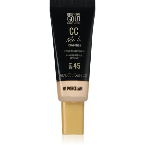 Dripping Gold CC Me In Mini Trial lehký make-up SPF 45 odstín Porcelain 01 5 ml