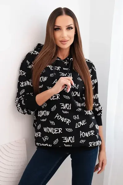 Kesi Mikina s nápisy černá