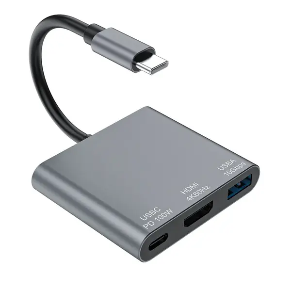 MG WHCH-01 HUB adaptér - USB-C PD 100W / HDMI 4K / USB 10Gbps šedý