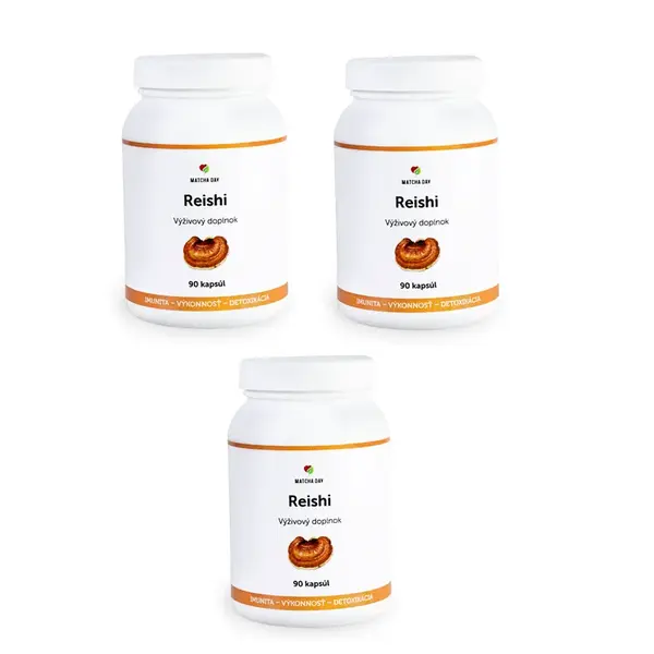 MatchaDay - Reishi extrakt 3x 90 kapsúl - výhodné balenie na 9 mesiacov