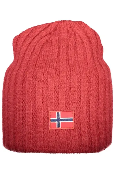 Červená čiapka s nórskou vlajkou