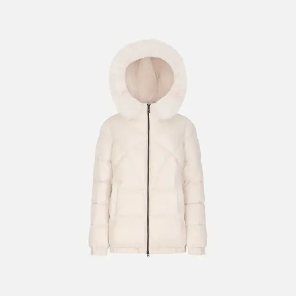 Krémová dámska zimná bunda Geox Backsie