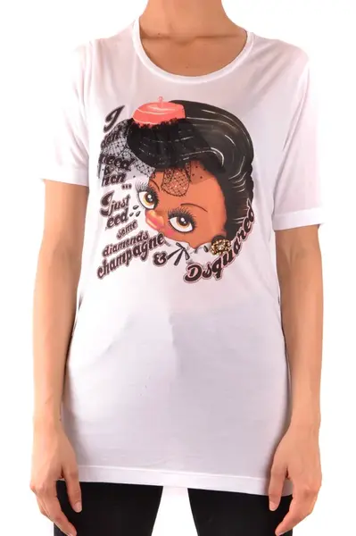 Bílé tričko Dsquared s potiskem