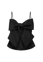 Černý top s velkou mašlí