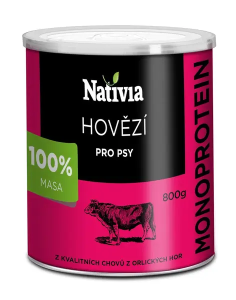 Nativia konzerva hovězí svalovina 800 g