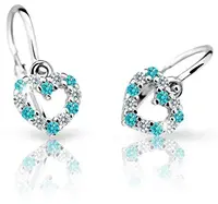 Cutie Jewellery Detské náušnice z bieleho zlata C2157-10-X-2 svetlozelená