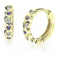 Cutie Jewellery Detské kruhové náušnice zo žltého zlata C3339-80-X-1 fialová