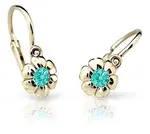 Cutie Jewellery Detské náušnice zo žltého zlata C2151-10-X-1 svetlo zelená