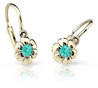 Cutie Jewellery Detské náušnice zo žltého zlata C2151-10-X-1 svetlo zelená