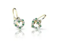 Cutie Jewellery Detské náušnice zo žltého zlata C2157-10-X-1 zelená