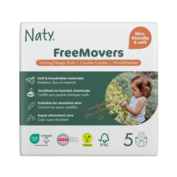 NATY Natahovací plenkové kalhotky Junior 12-18 kg, 20 ks