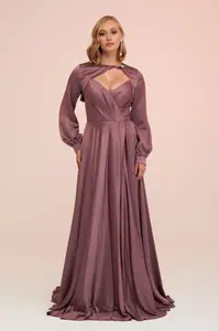 Carmen levanduľové bolero s rozparkom dlhé večerné šaty