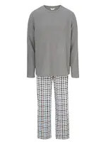 Dagi Dlhé pyžamo  modrá / sivá melírovaná / biela