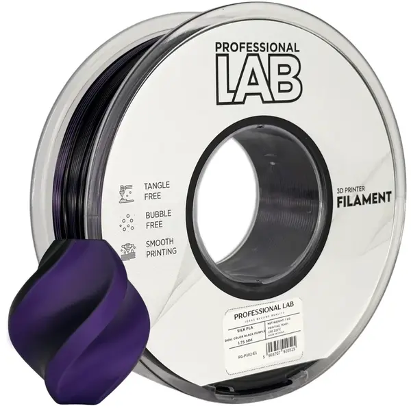 Professional Lab FG-P102-E1, 3D filament, PLA Silk, Dual Color, Black, Purple, 1kg, 1,75mm
