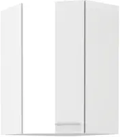 Horní rohová skříňka Lara 60x60 GN-90 1F (45°) Barva korpusu: Bílá, Barva dvířek: Bílý lesk