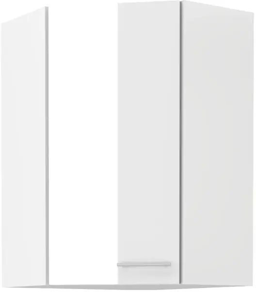 Horní rohová skříňka Lara 60x60 GN-90 1F (45°) Barva korpusu: Bílá, Barva dvířek: Bílý lesk