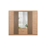 Šatní skříň Majorka Barva korpusu: Dub artisan, Rozměry: 250 cm, Dveře: Dub artisan + zrcadlo