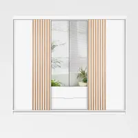 Šatní skříň Majorka Barva korpusu: Bílá, Rozměry: 250 cm, Dveře: Bílá + zrcadlo