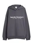 Bershka Mikina  tmavosivá / biela