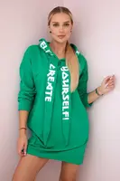 Šaty s kapucí Oversize zelené
