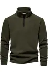 49143 Dewberry Half Zipper Stand Collar Mens Fleece-DARK KHAKI