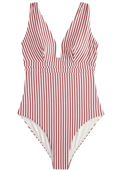 Next Jednodielne plavky  bordová / biela