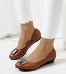 Gemre Brown Wedge Ballet Flats Sofia