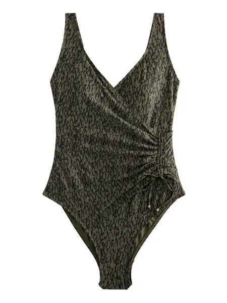 Next Jednodielne plavky  kaki / čierna