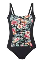 LASCANA Jednodielne plavky  zelená / svetlooranžová / staroružová / čierna