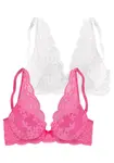PETITE FLEUR Podprsenka  ružová / biela