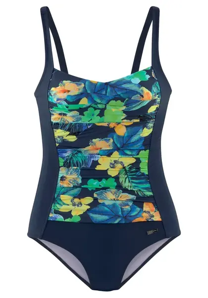 LASCANA Jednodielne plavky  modrá / žltá / zelená / oranžová