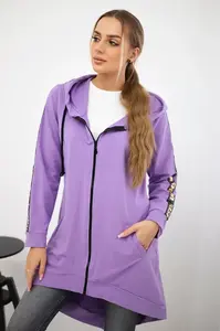 Mikina se zipem vzadu tmavě fialová