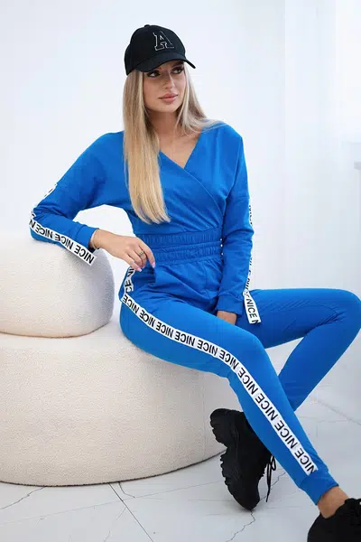 Sada s ozdobnými pruhy fialovo-modré