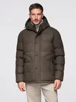 Ombre Men's lightweight jacket with hood and mesh lining - olive