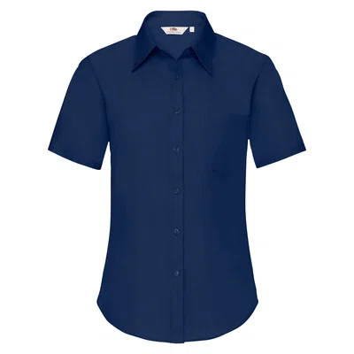 FRUIT OF THE LOOM F18•LADIES SHORT SLEEVE POPLIN SHIRT