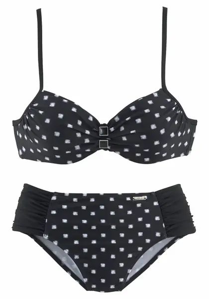 LASCANA Bikiny  čierna / biela