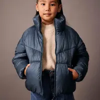 DEFACTO Girl Water Repellent Stand Collar Pocket Zippered Puffer Jacket