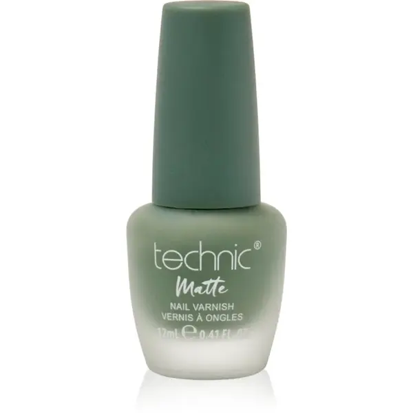 Technic Cosmetics Matte Nail Varnish dlouhotrvající lak na nehty s matným efektem odstín Green Whit Envy 12 ml