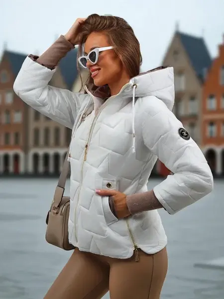 Resti Women's Quilted Jacket with Hood and Cuffs on Sleeves Silent Ridge