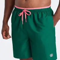Ombre Men's two-tone ribbed swim shorts - dark green