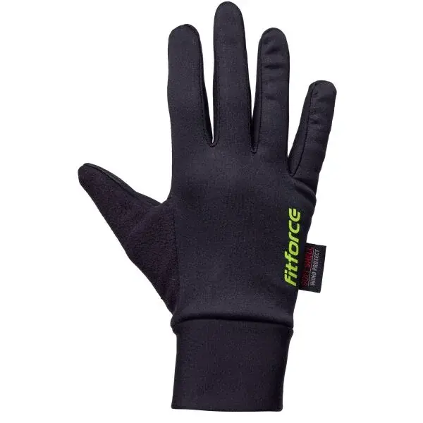 Fitforce TRACKERS JR Juniorské zimní běžecké rukavice, černá, velikost 9-10Y