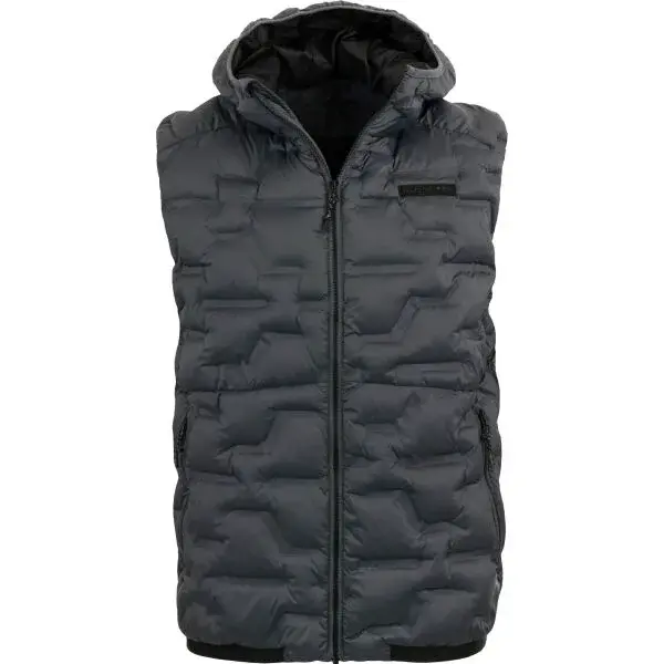 ALPINE PRO LIVEW Pánská zateplená Vesta, tmavě šedá, velikost