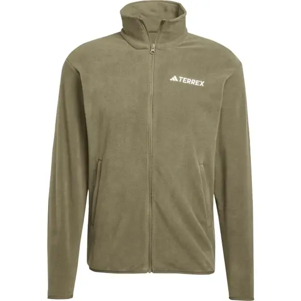 adidas MULTI TERREX ESSENTIALS FULL ZIP FLEECE Pánská outdoorová bunda, khaki, velikost
