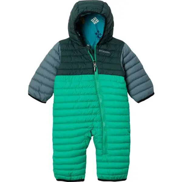 Columbia POWDER LITE REVERSIBLE BUNTING Dětská zimní kombinéza, zelená, velikost 6-12M